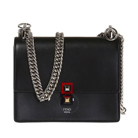 Fendi Ladies Kan I Shoulder Bag in Black 8M0381